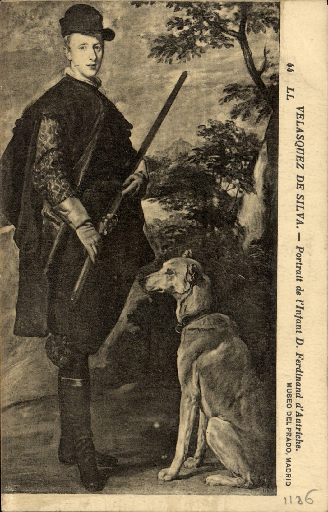 Postal Caza Velasquez de Silva Portrait de infant a Ferdinand de Austria Museo del Prado Madrid