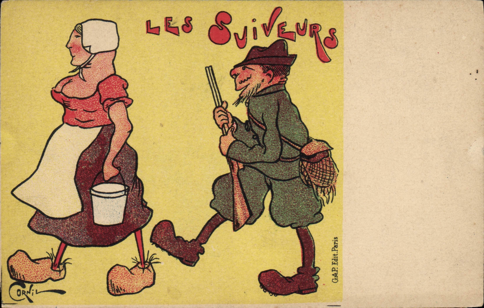 CPA Chasse Chasseur Les suiveurs 