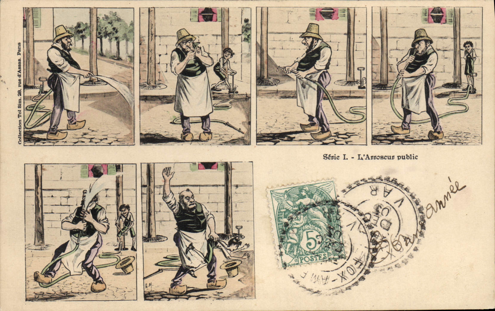 Vintage Postcard Fantasy Illustrator the public sprinkler