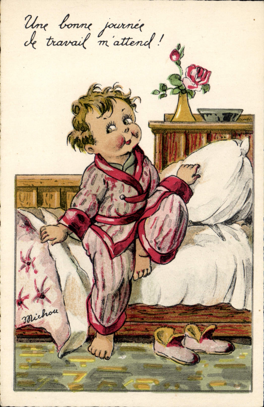 Vintage Postcard Fantasy Illustrator Michou Child