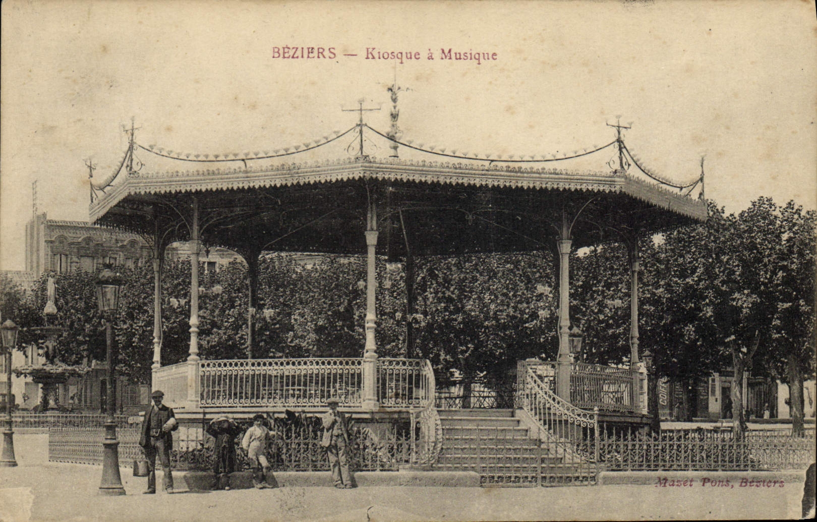 CPA Kiosque a musique Beziers 
