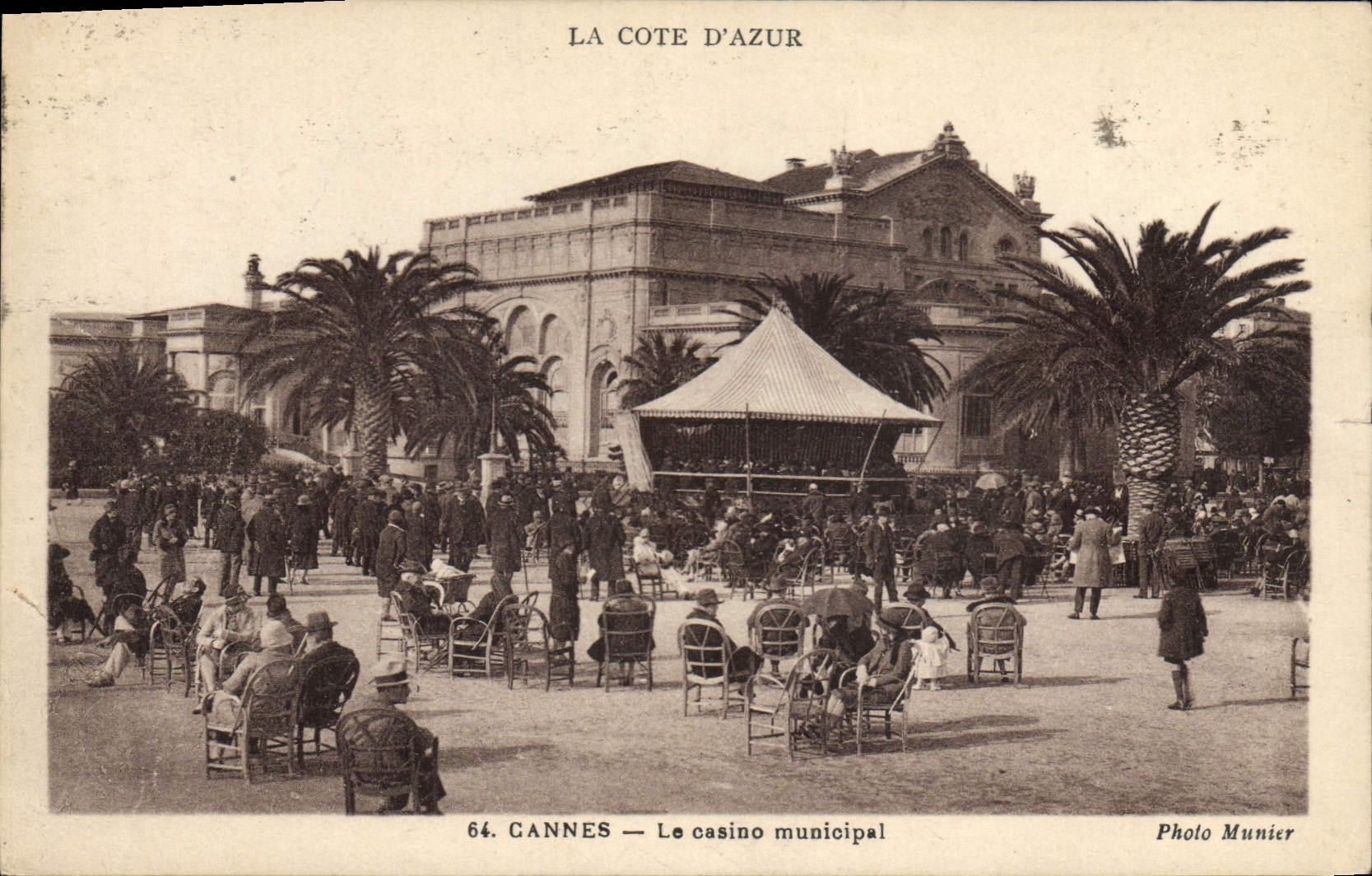 Vintage Postcard Cannes Kiosk the municipal casino