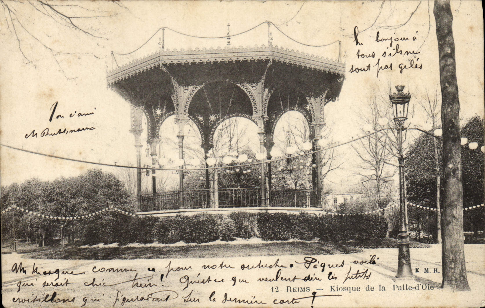 CPA Kiosque de la Patte d'Oie Reims 
