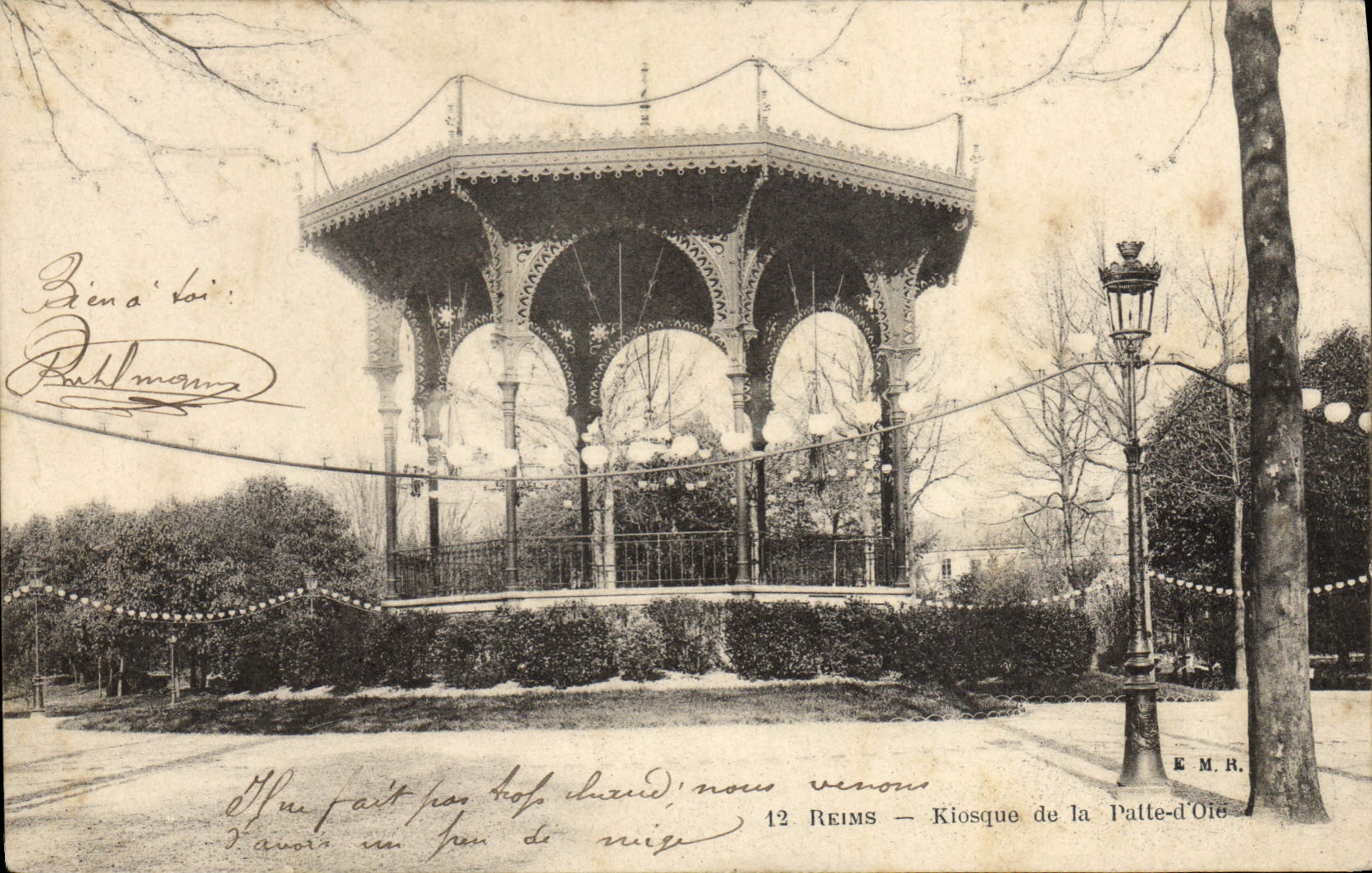 CPA Kiosque de la Patte d'Oie Reims 