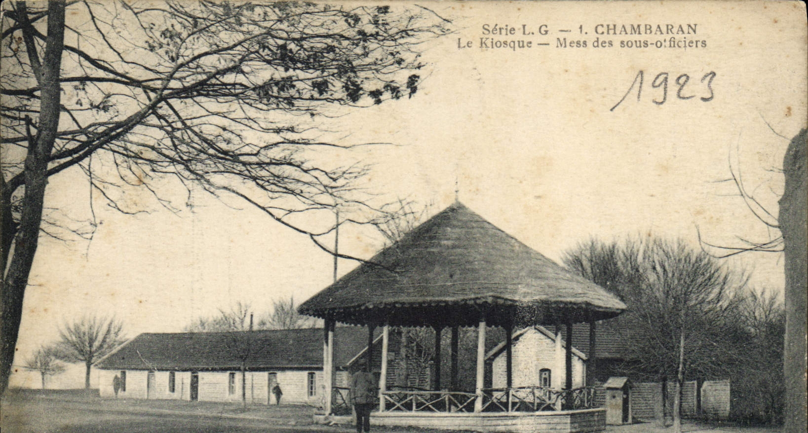Vintage Postcard Kiosk Chambaran Mess of under officers