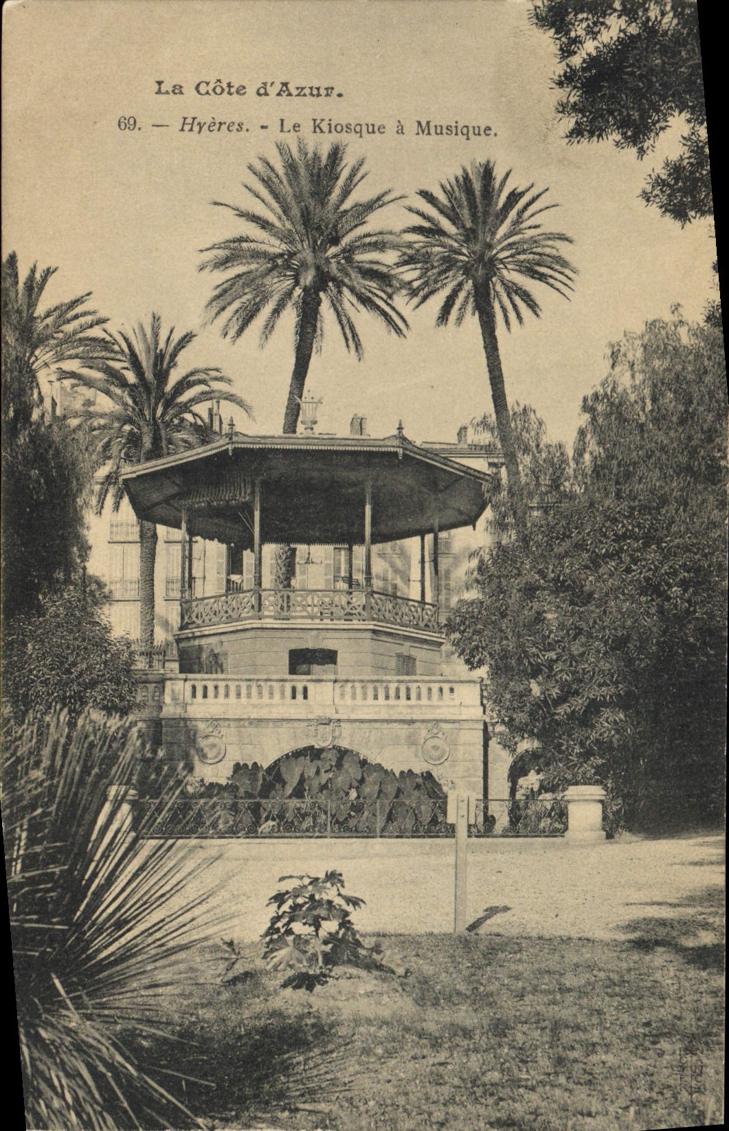 Vintage Postcard Bandstand Hyeres