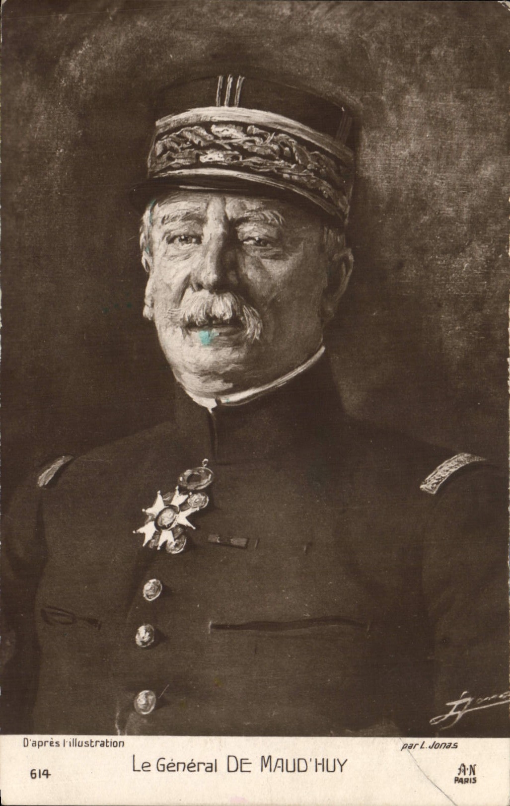 Vintage Postcard Militaria the General one of Maud' Huy