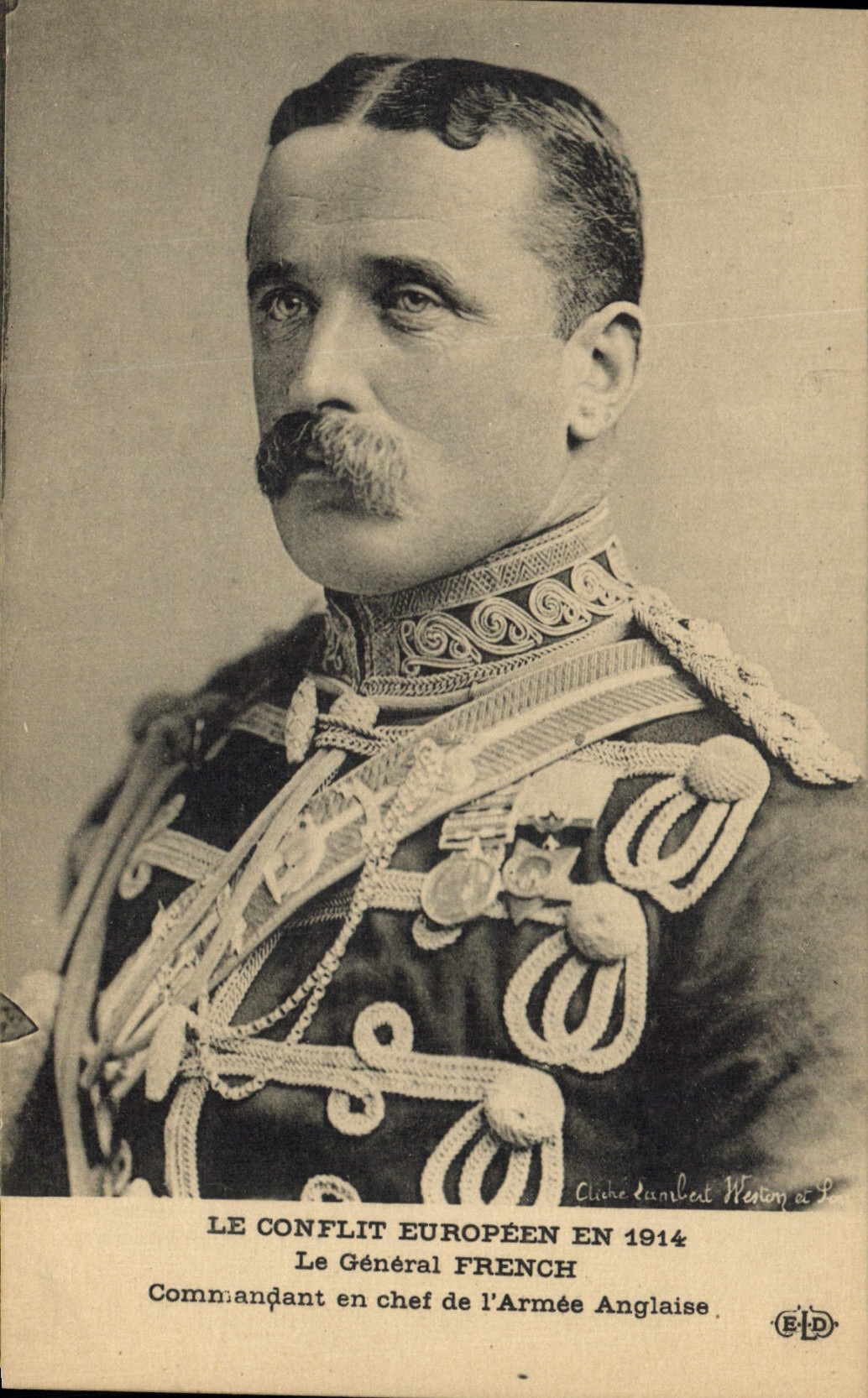 Vintage Postcard General Militaria Frenc Ordering in chief English Army