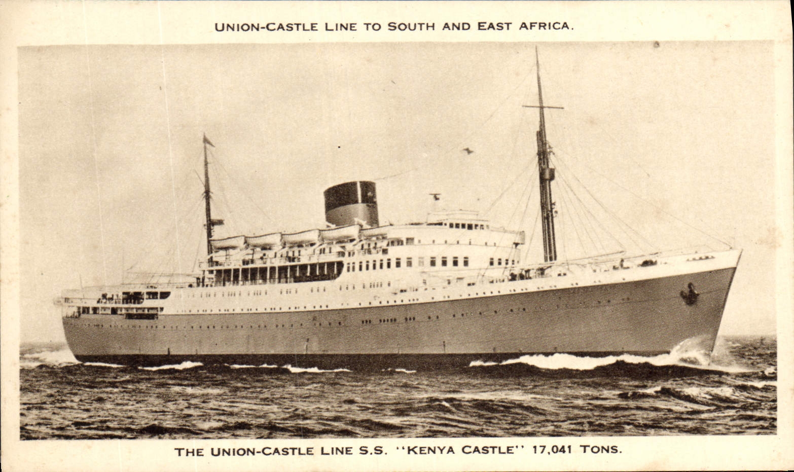 CPA Bateau Paquebot The Union Castle Line SS Kenya Castle South and East Africa