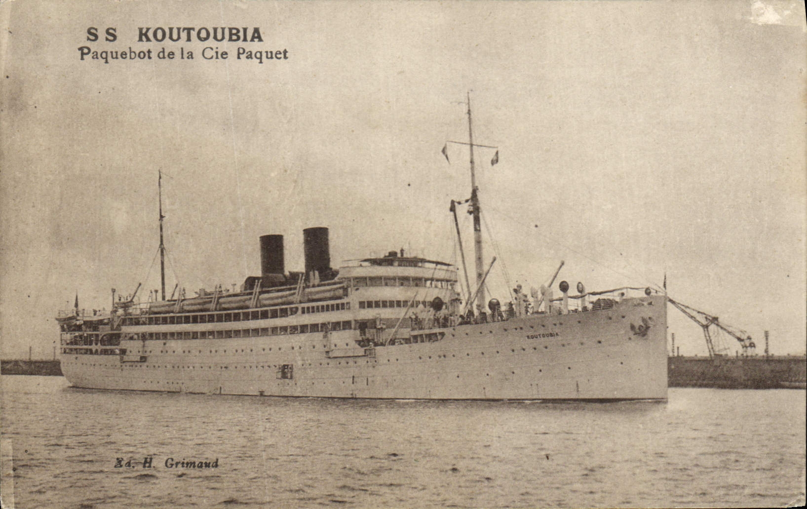 Vintage Postcard Boat Steamer SS Koutoubia Co Package