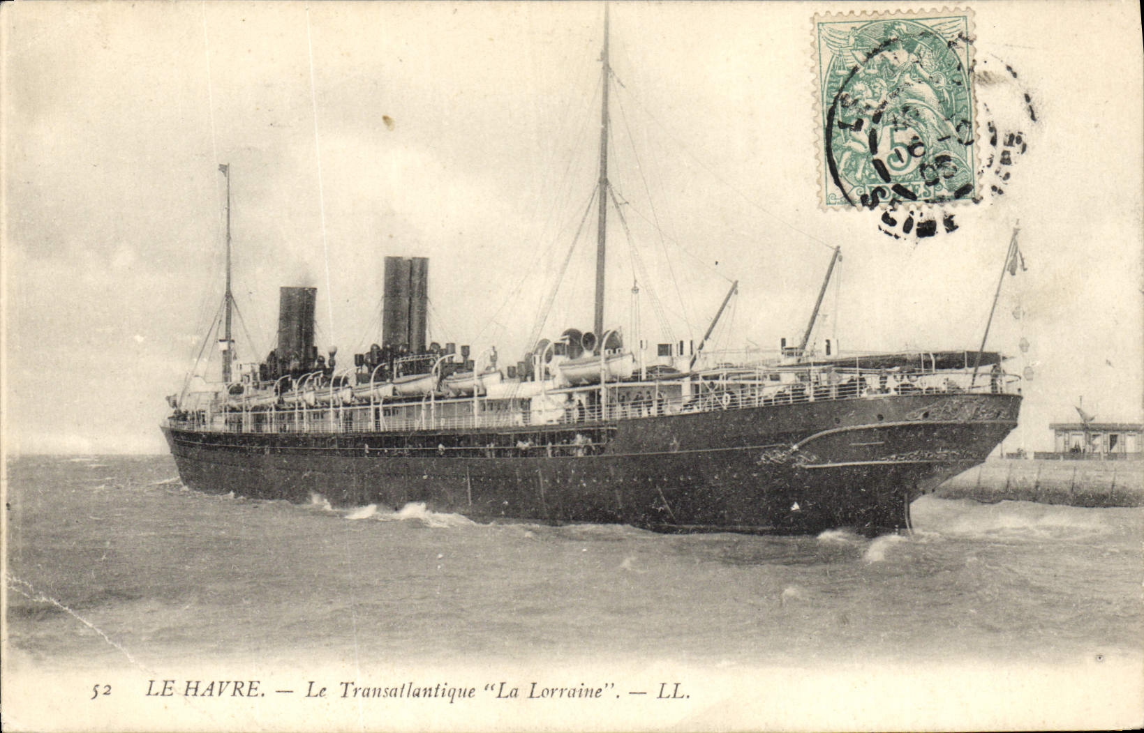 CPA Bateau Paquebot Le Havre Le Transatlantique La Lorraine