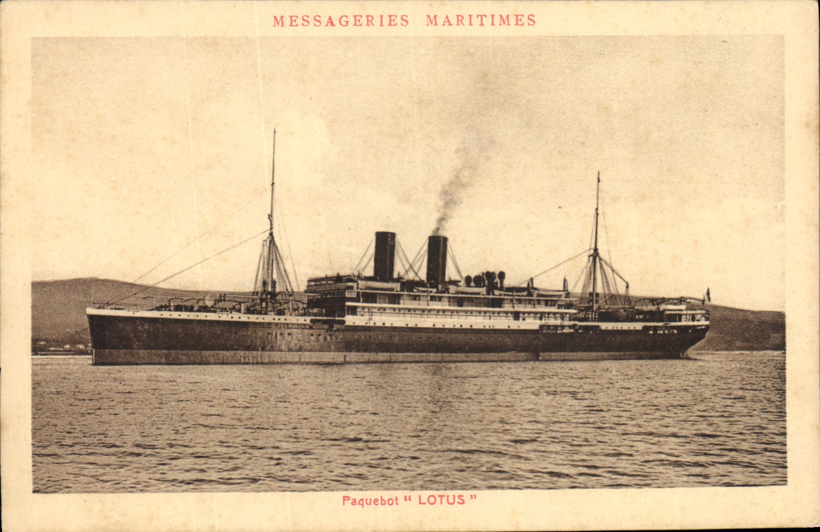 CPA Bateau Paquebot Lotus Messageries Maritimes