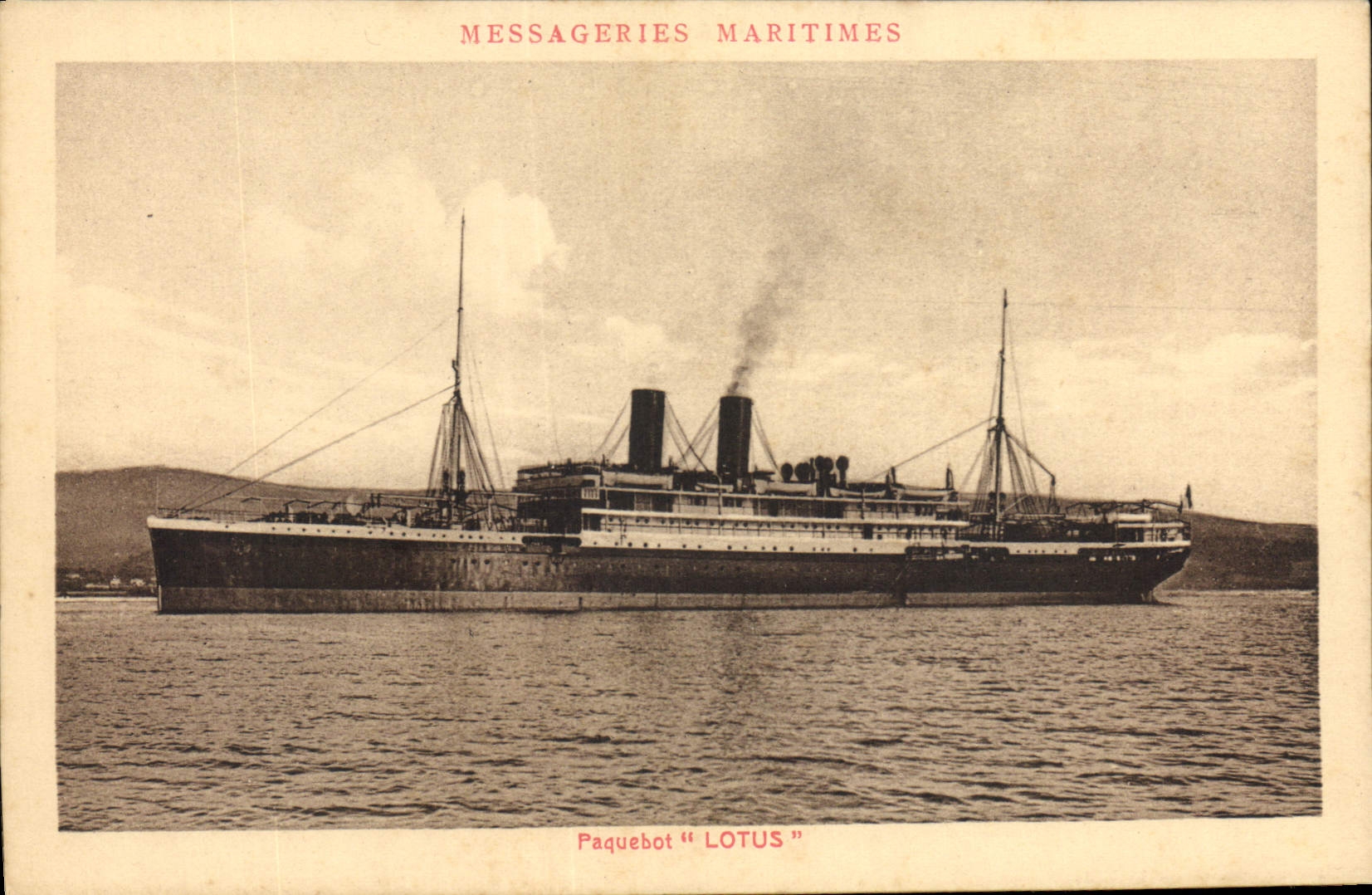 CPA Bateau Paquebot Lotus Messageries Maritimes