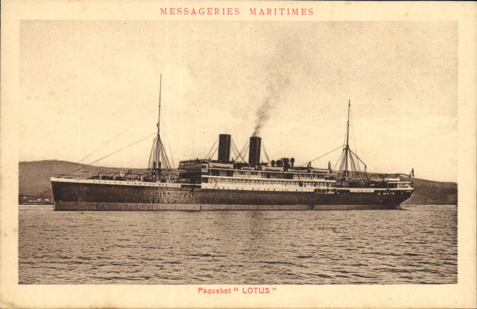CPA Bateau Paquebot Lotus Messageries Maritimes
