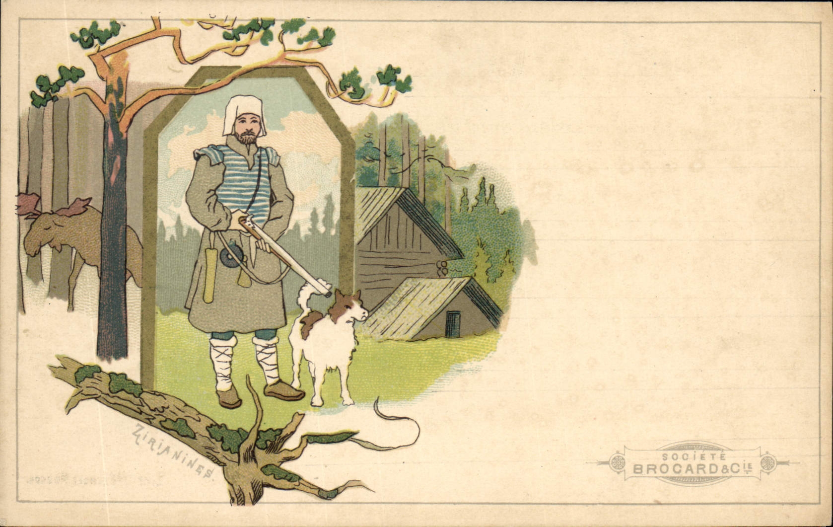 Postal Caza Ilustrador Zirianines Aforismo Perro Impulso CUMBRE