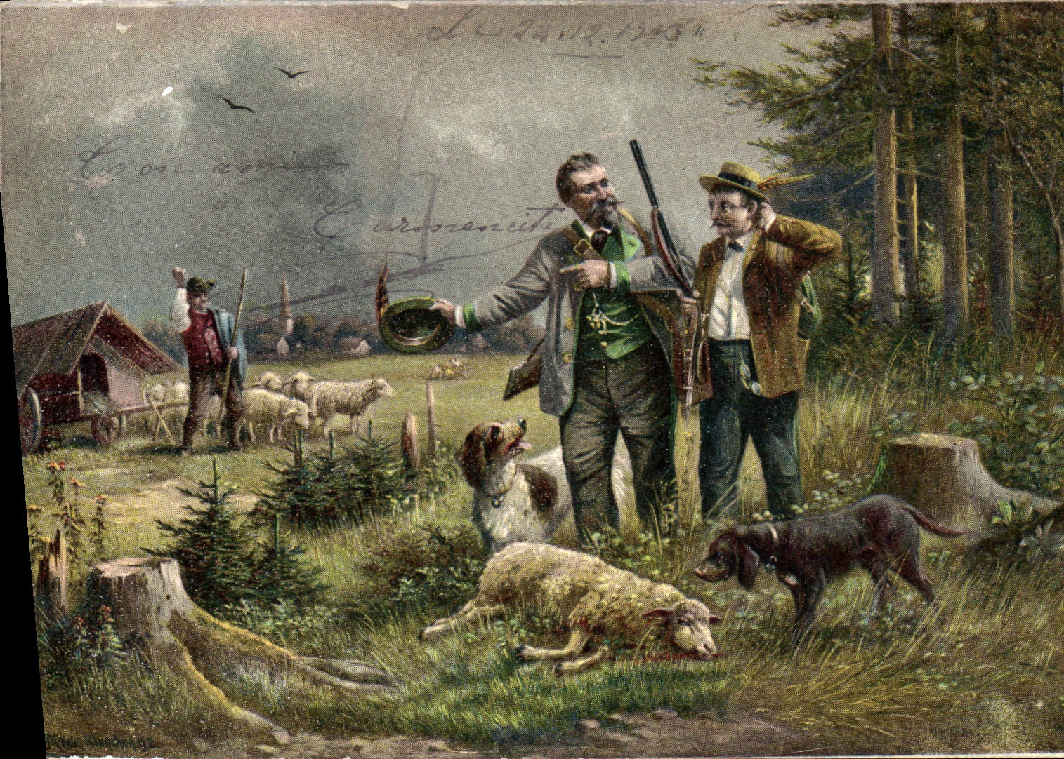 CPA Chasse Chasseur Chasseurs Mouton