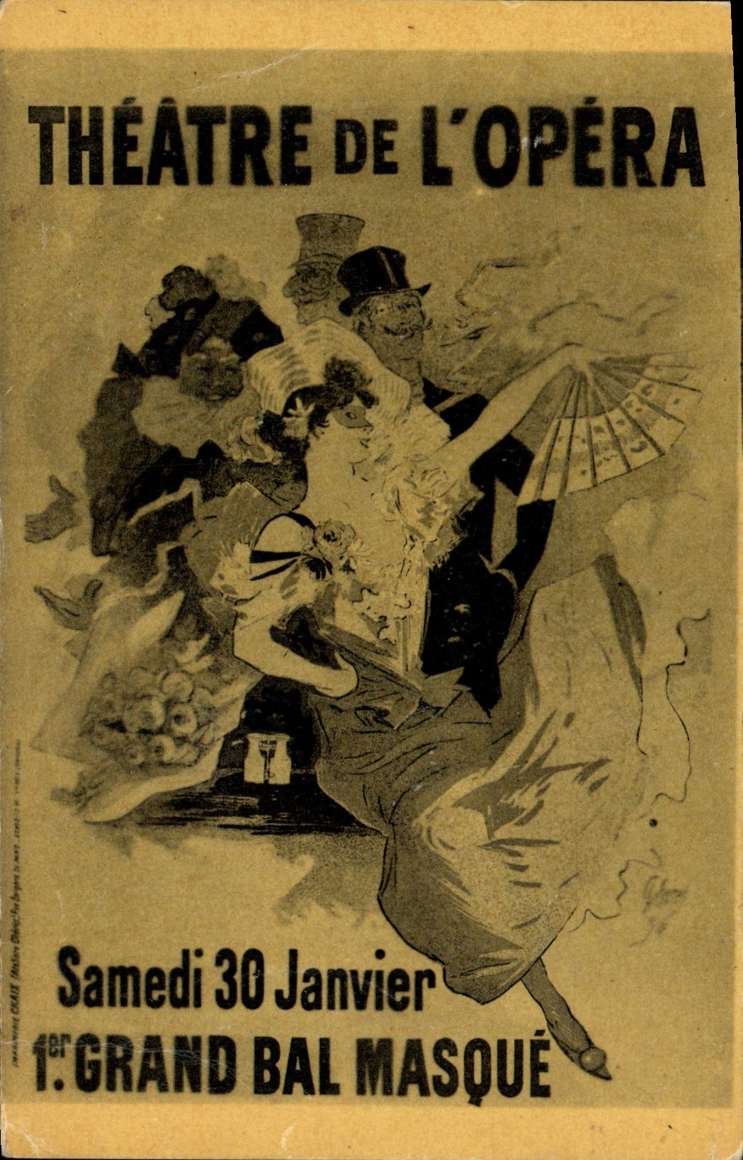 Postal Teatro de la Ópera el Sábado 30 de enero de 1 Er Gran Baile encubre