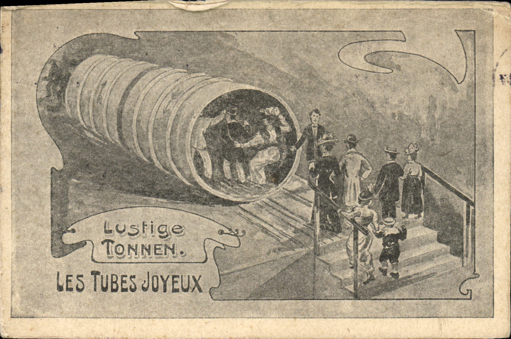 CPA Lustige Tonne Les tubes joyeux