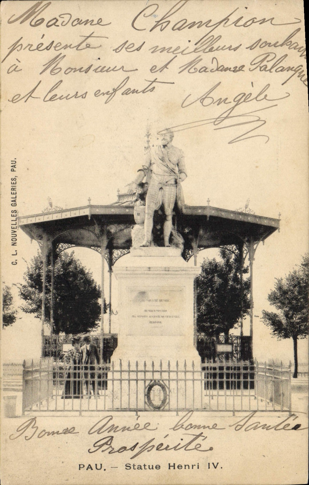 CPA Kiosque Pau Statue Henri IV 