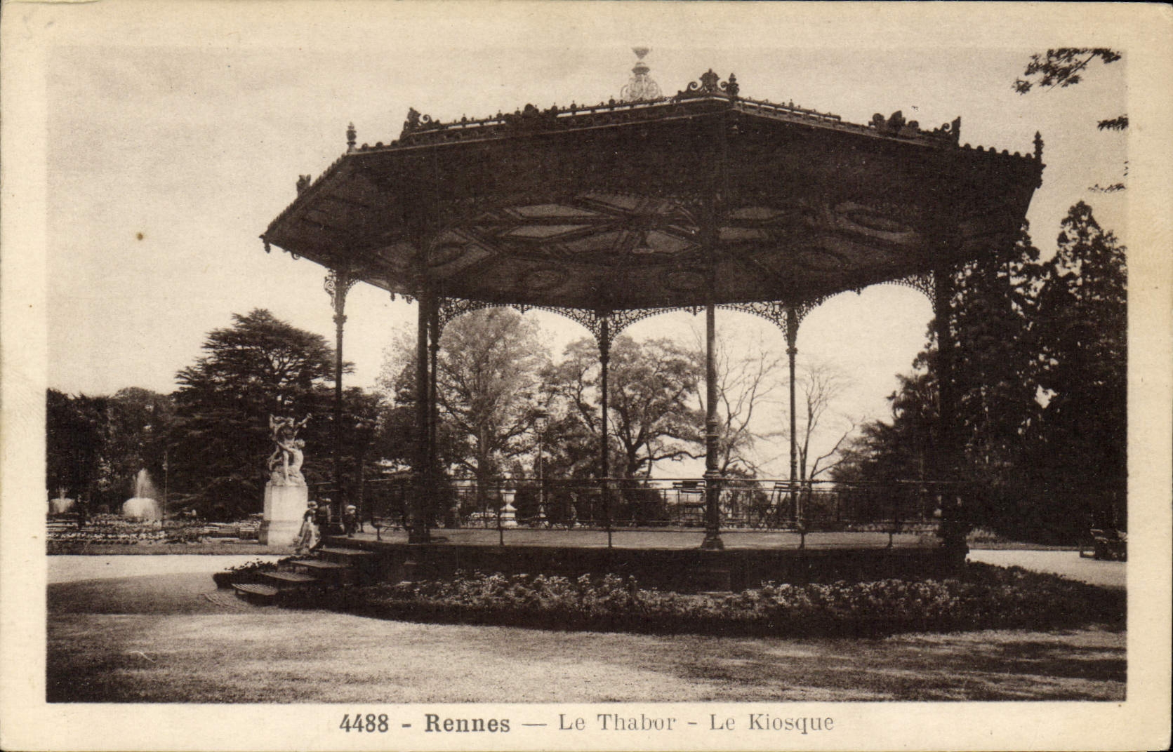 Vintage Postcard Rennes Kiosk Thabor