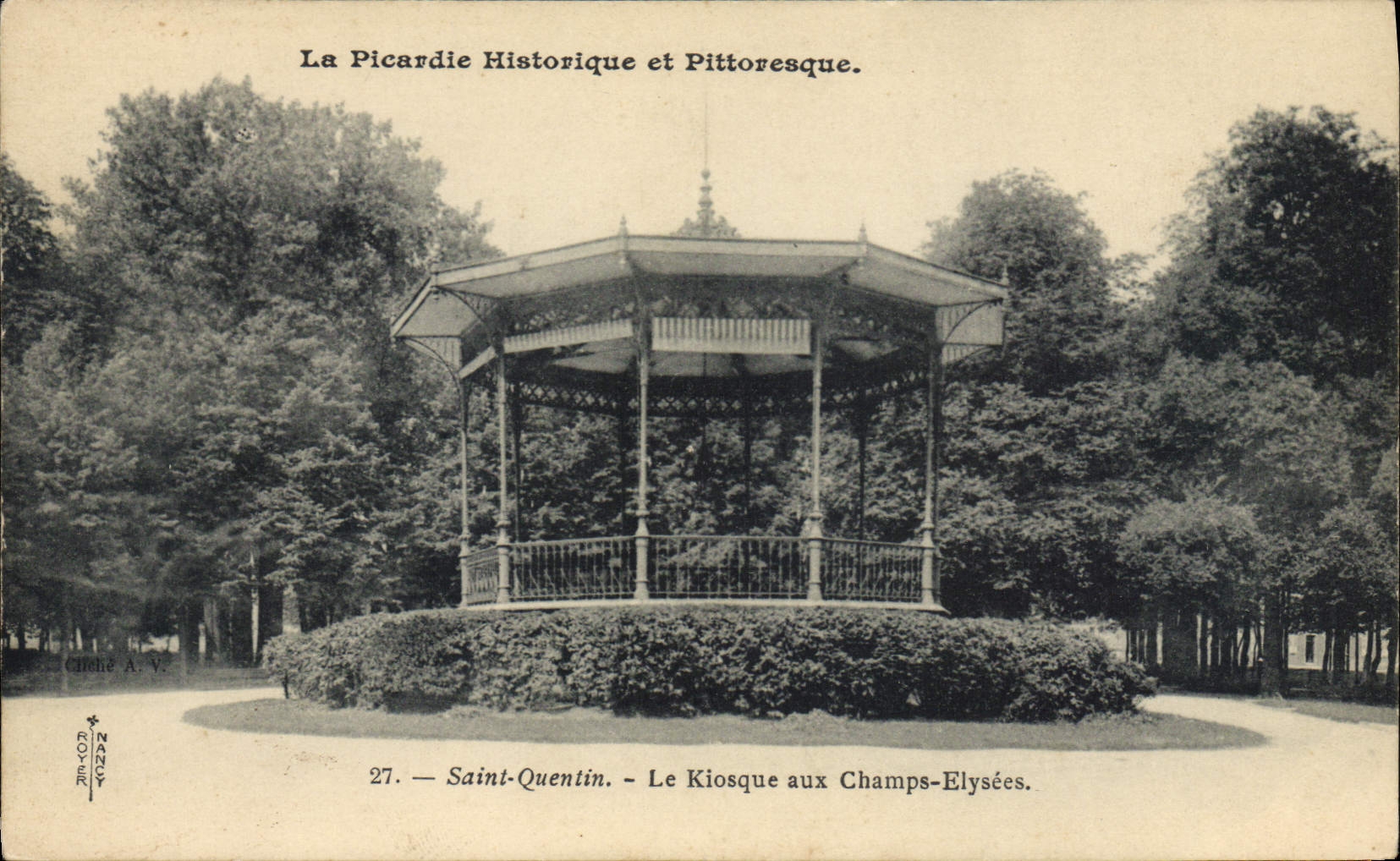 Vintage Postcard Kiosk at the Champs Elysées Saint Quentin