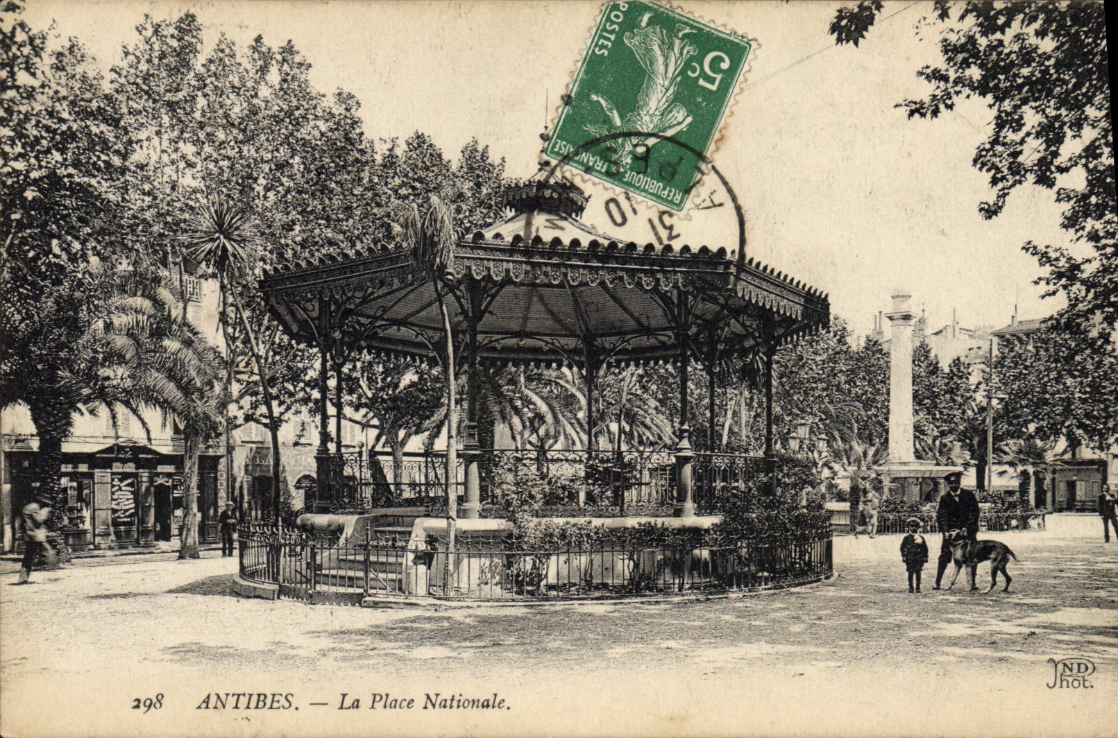 Vintage Postcard Antibes Kiosk the National Place