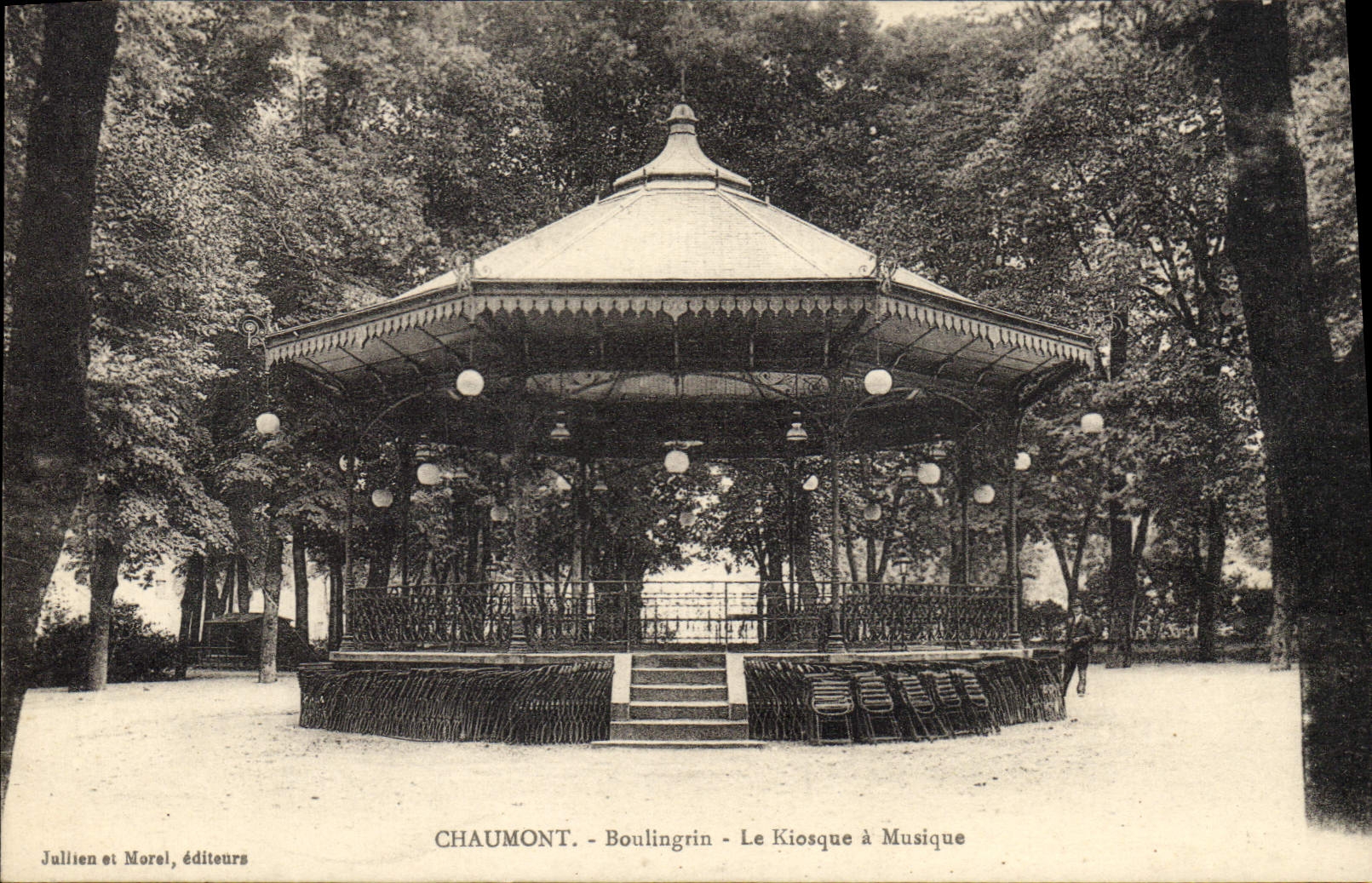 Vintage Postcard Bandstand Boulingrin Chaumont