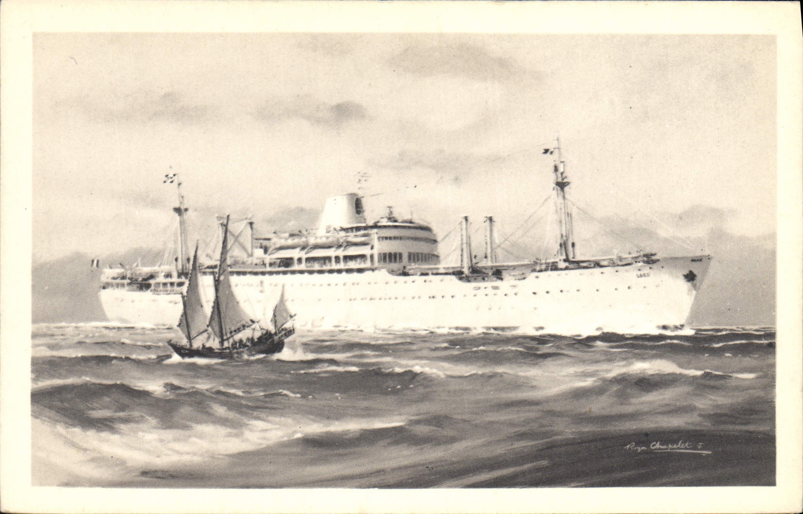 CPA Bateau Paquebot Compagnie des Messageries Maritimes Laos