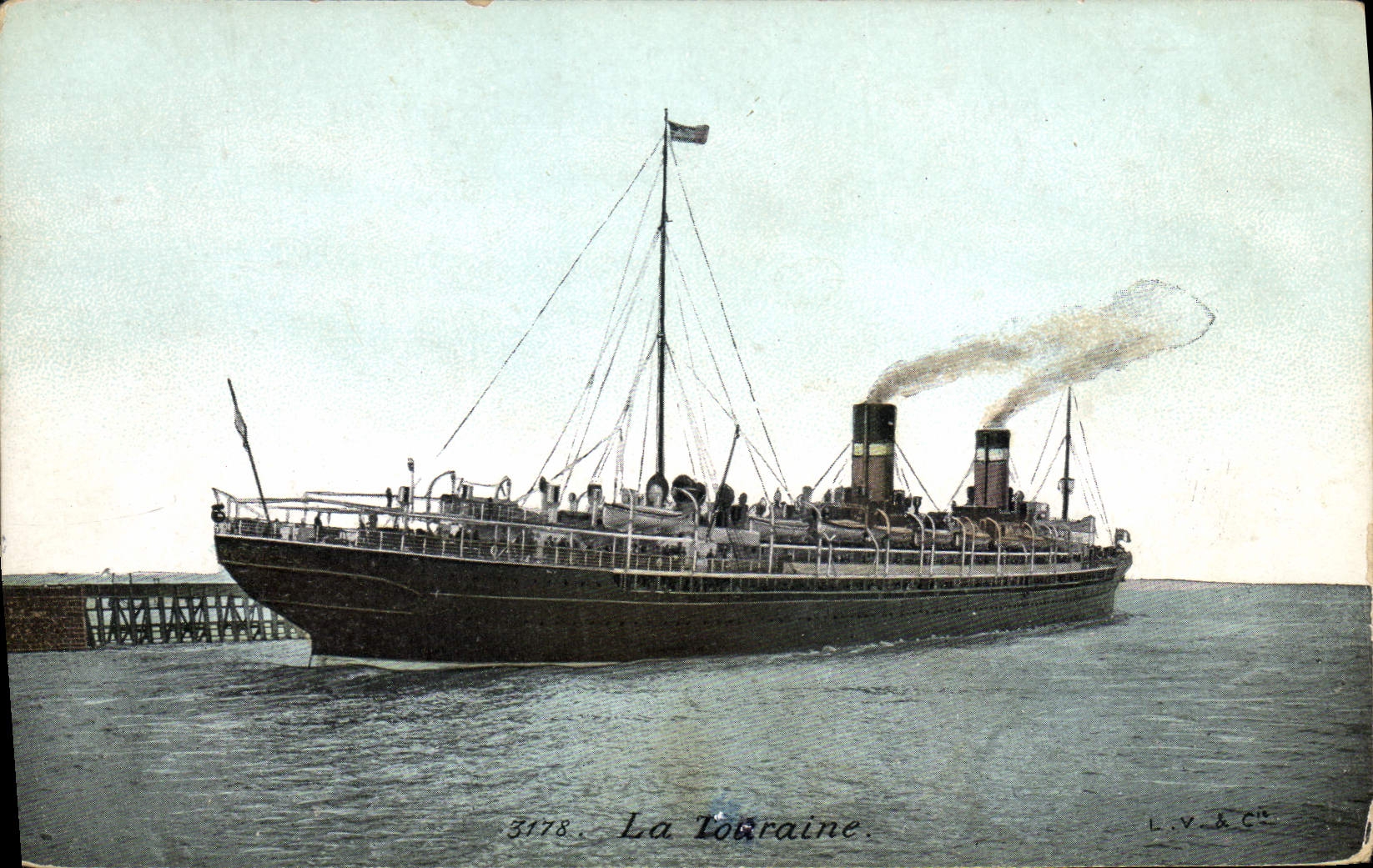 Vintage Postcard Boat Steamer Lorraine