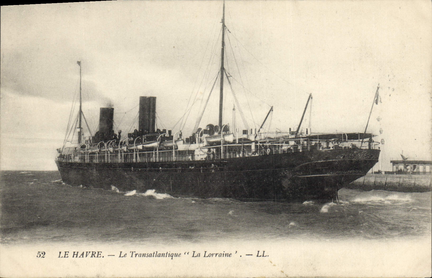 CPA Bateau Paquebot Le Havre Transatlantique La Lorraine