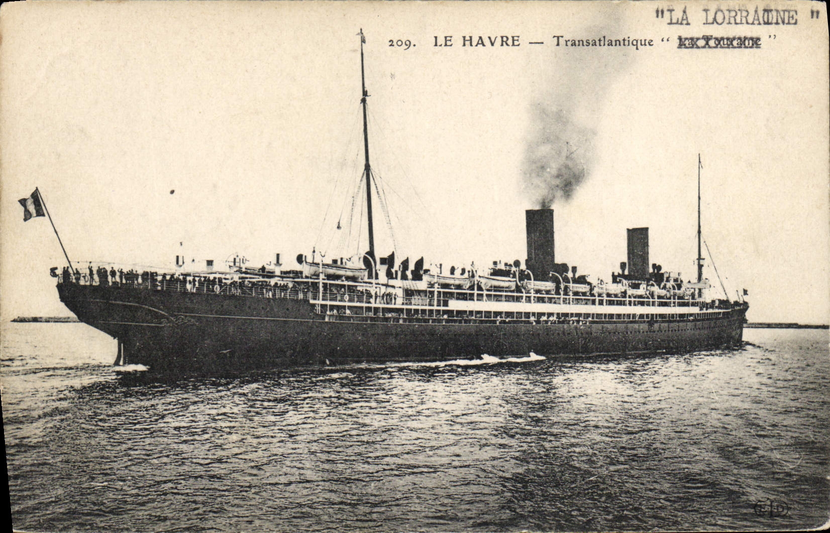 CPA Bateau Paquebot Le Havre Transatlantique La Lorraine