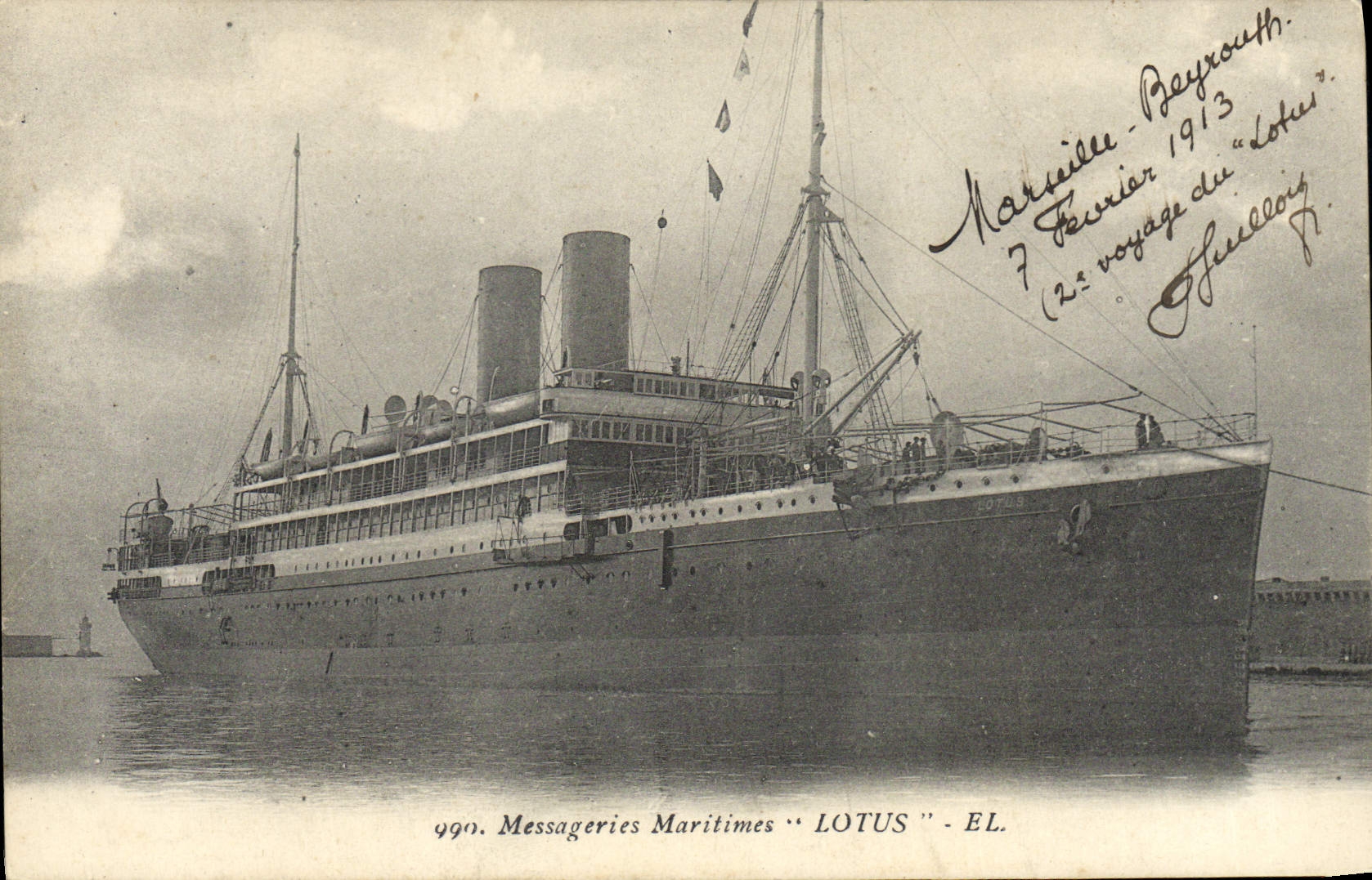 CPA Bateau Paquebot Messageries Maritimes Lotus