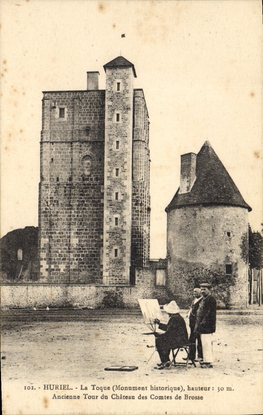 CPA Peintre Huriel La Toque Ancienne tour du chateau des Comtes de Brosse