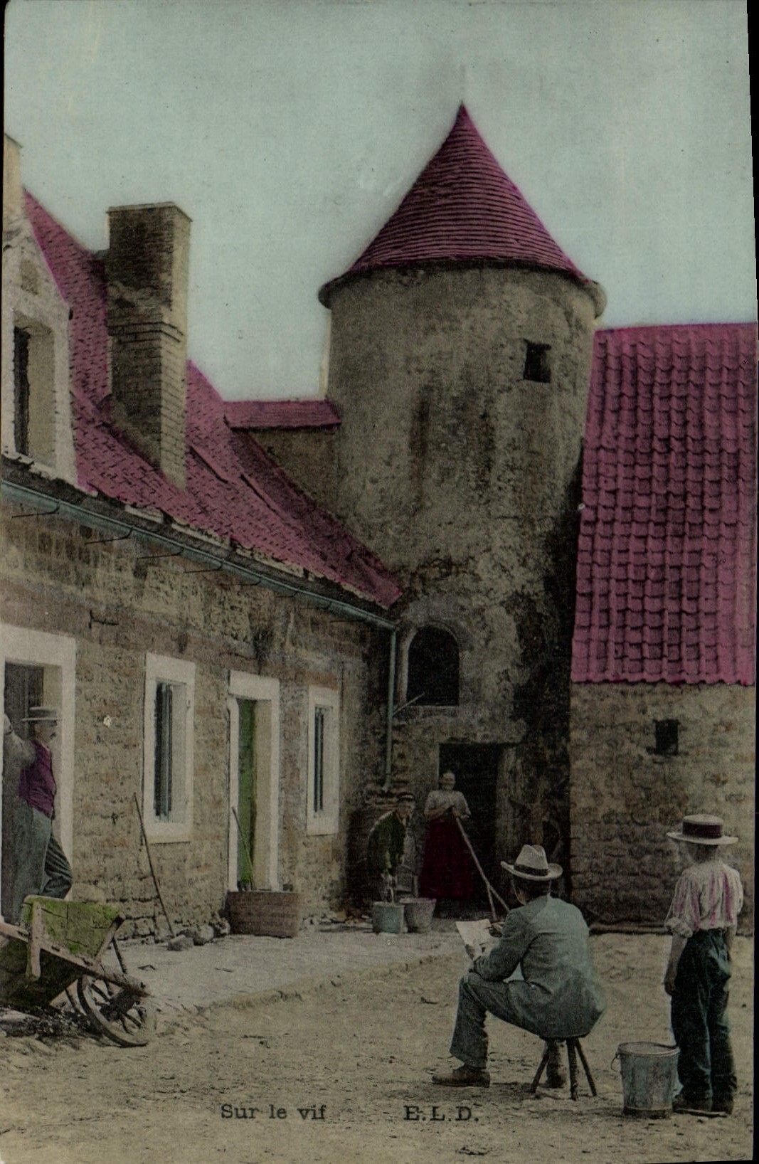 CPA Peintre Sur le vif Ferme