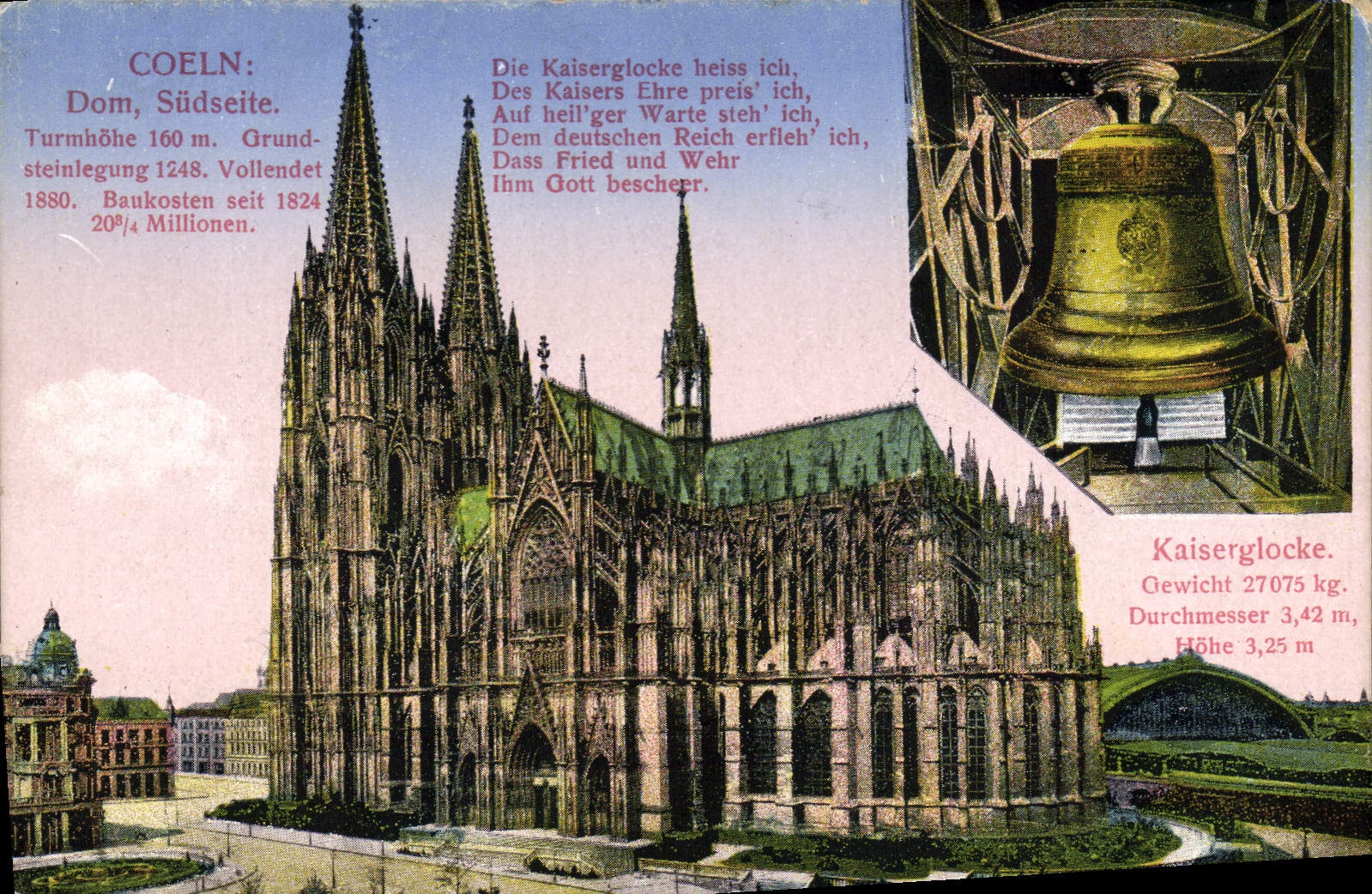 Vintage Postcard Bell Coeln Kaiserglocke