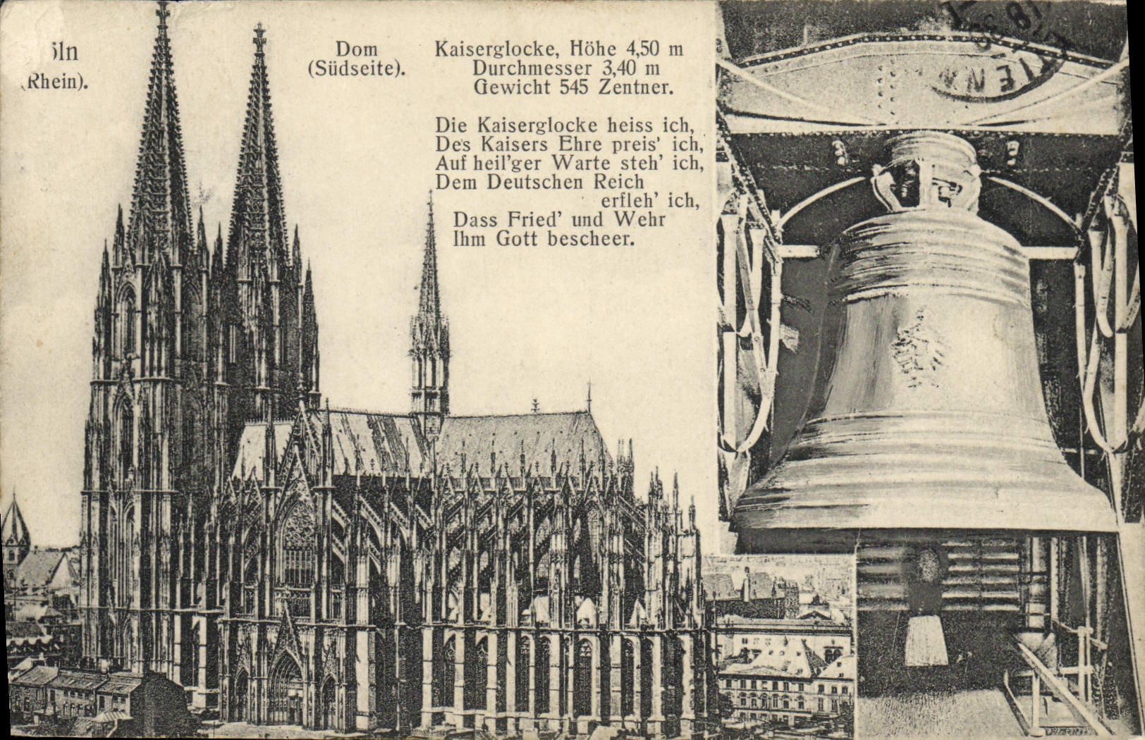 CPA Cloche Koln Kaiserglocke 