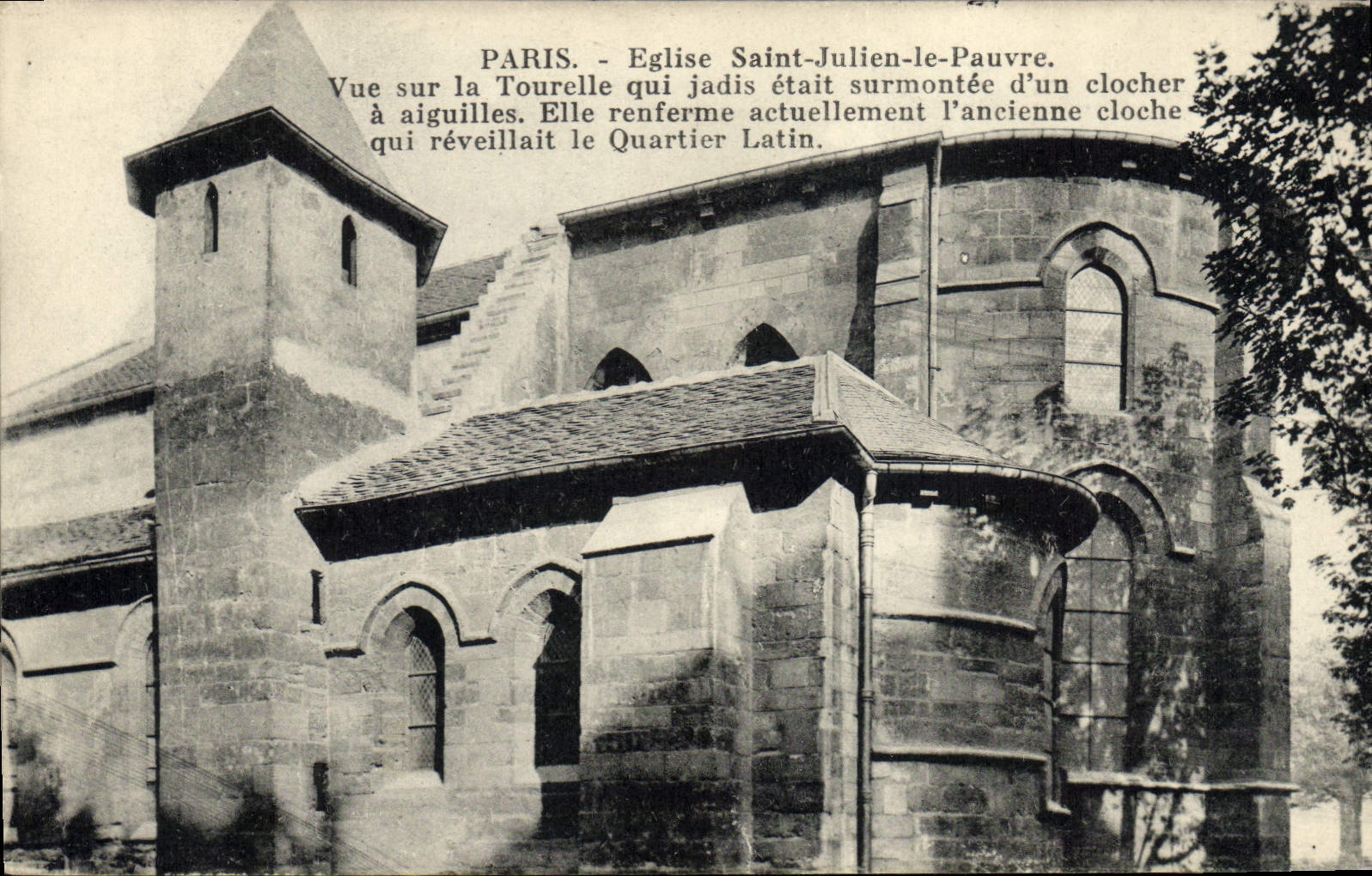 Vintage Postcard Bell Paris Church Saint Julien Poor Sight on the turret surmontee of a bell-tower