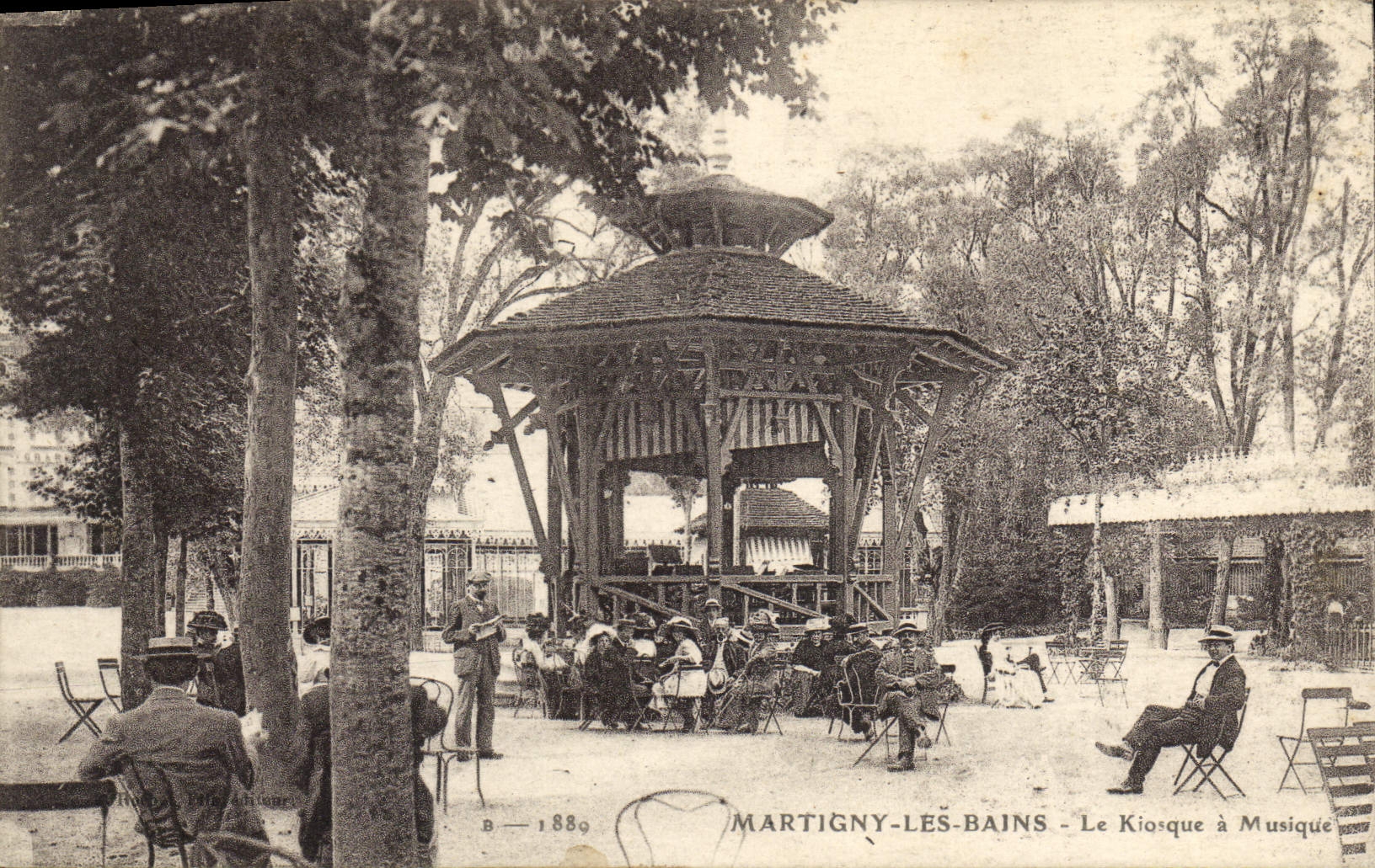 Vintage Postcard Bandstand Martigny the Baths