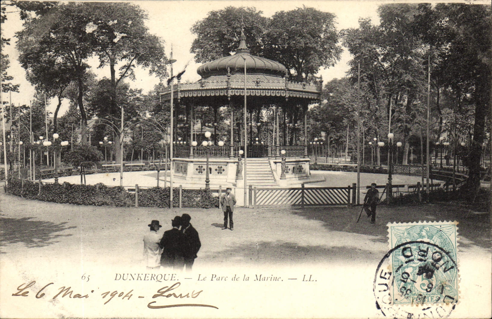 Vintage Postcard Dunkirk Kiosk the Park of the Navy