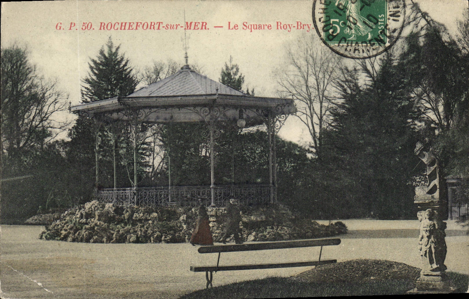 Vintage Postcard Rochefort Kiosk on Sea the public garden Roy Bry