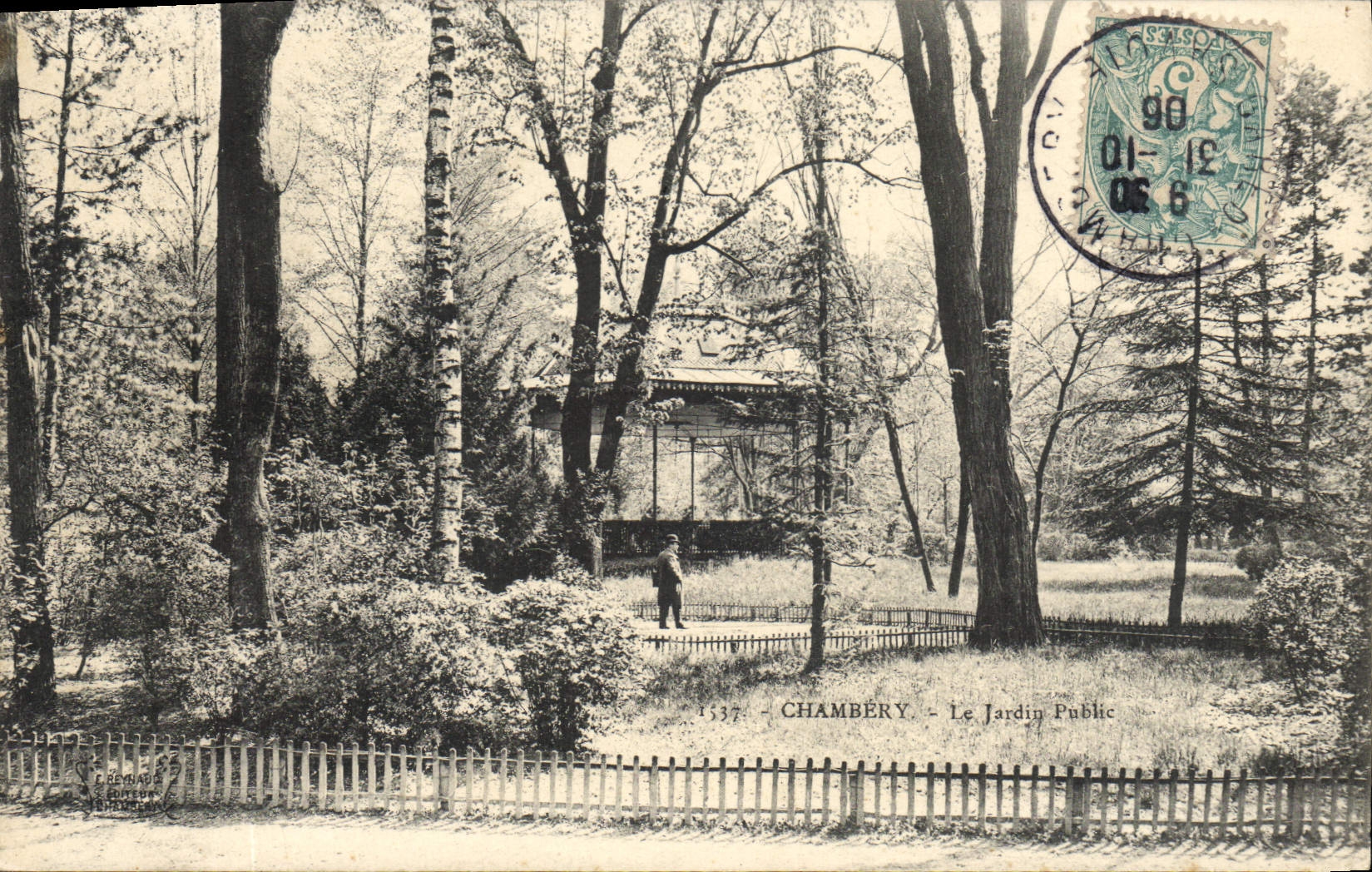Vintage Postcard Chambéry Kiosk the park