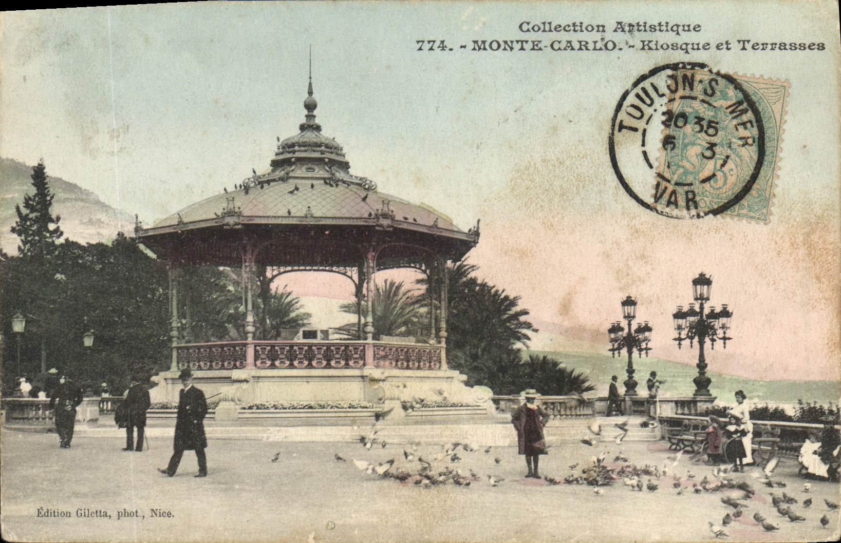 CPA Kiosque et terrasses Monte Carlo 
