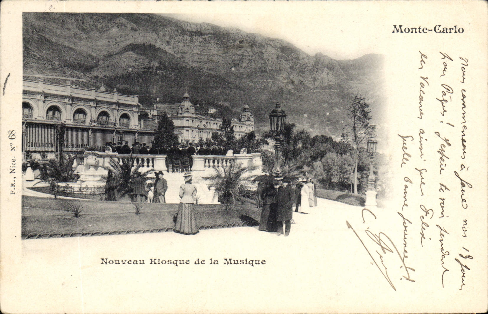 Vintage Postcard Monte Carlo New Kiosk of the music