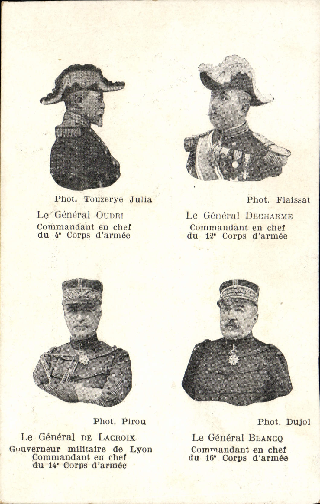 CPA Militaria General Oudri Decharme De Lacroix Blancq