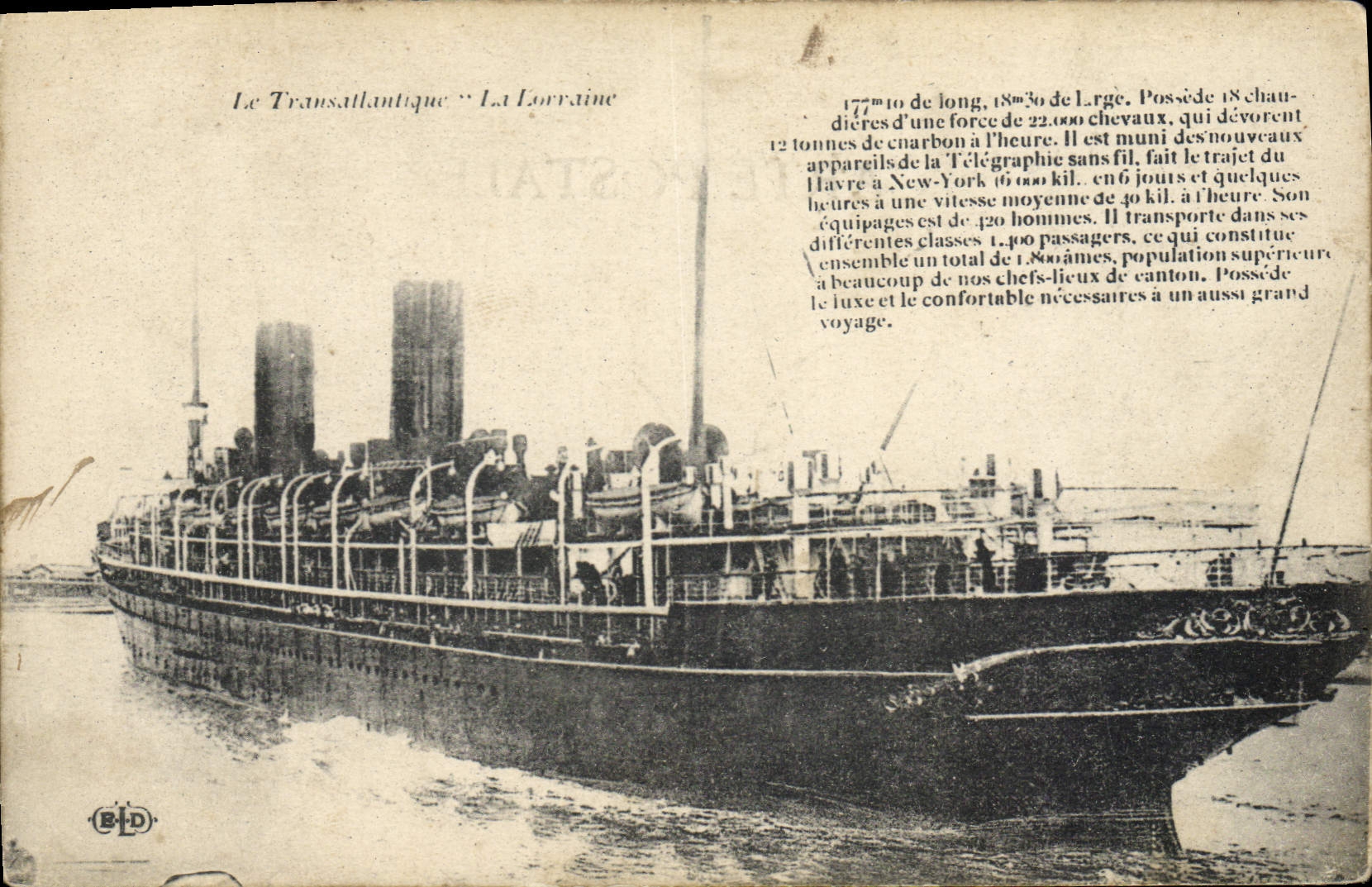 CPA Bateau Paquebot Transatlantique La Lorraine