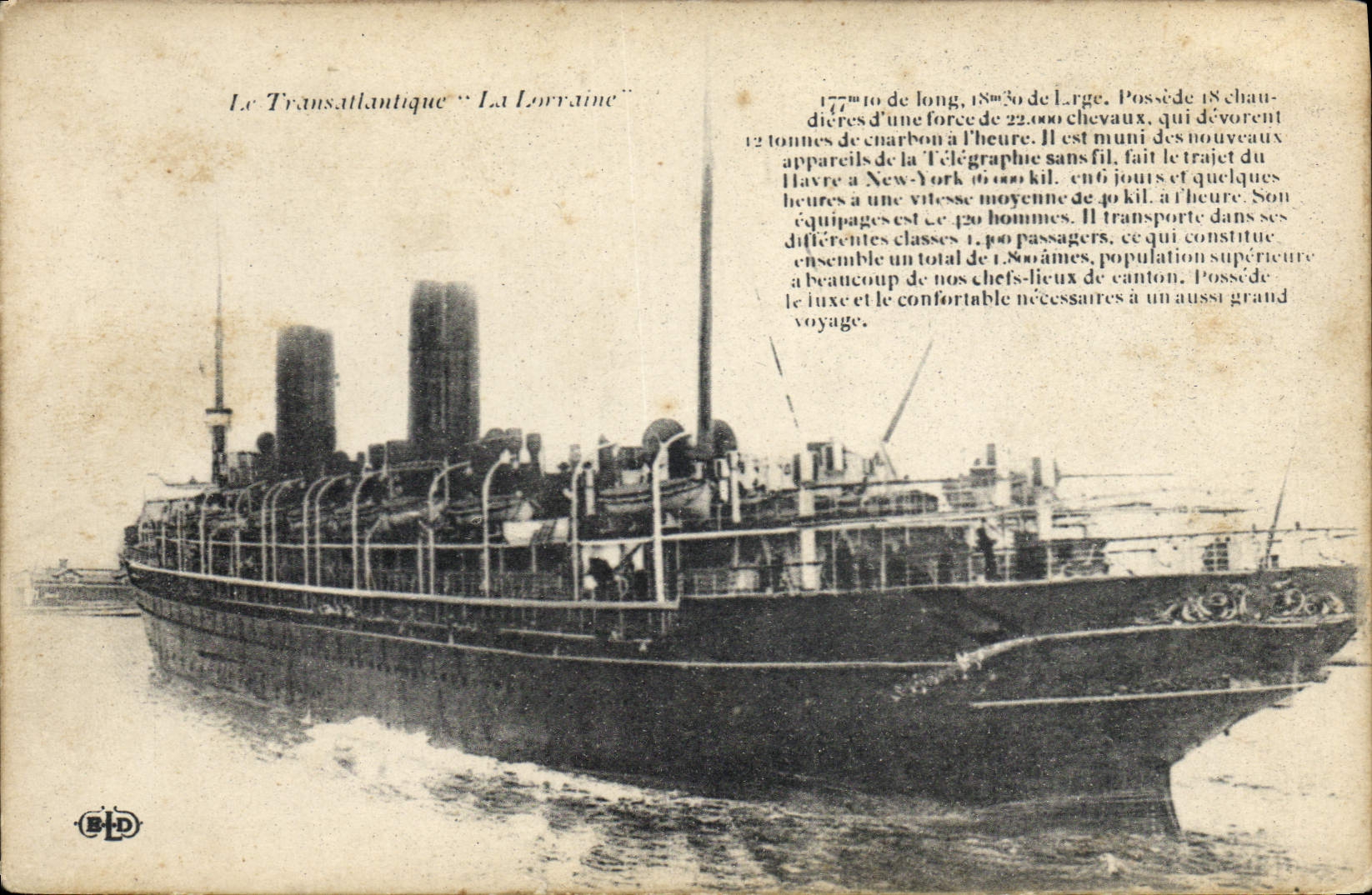 CPA Bateau Paquebot Transatlantique La Lorraine