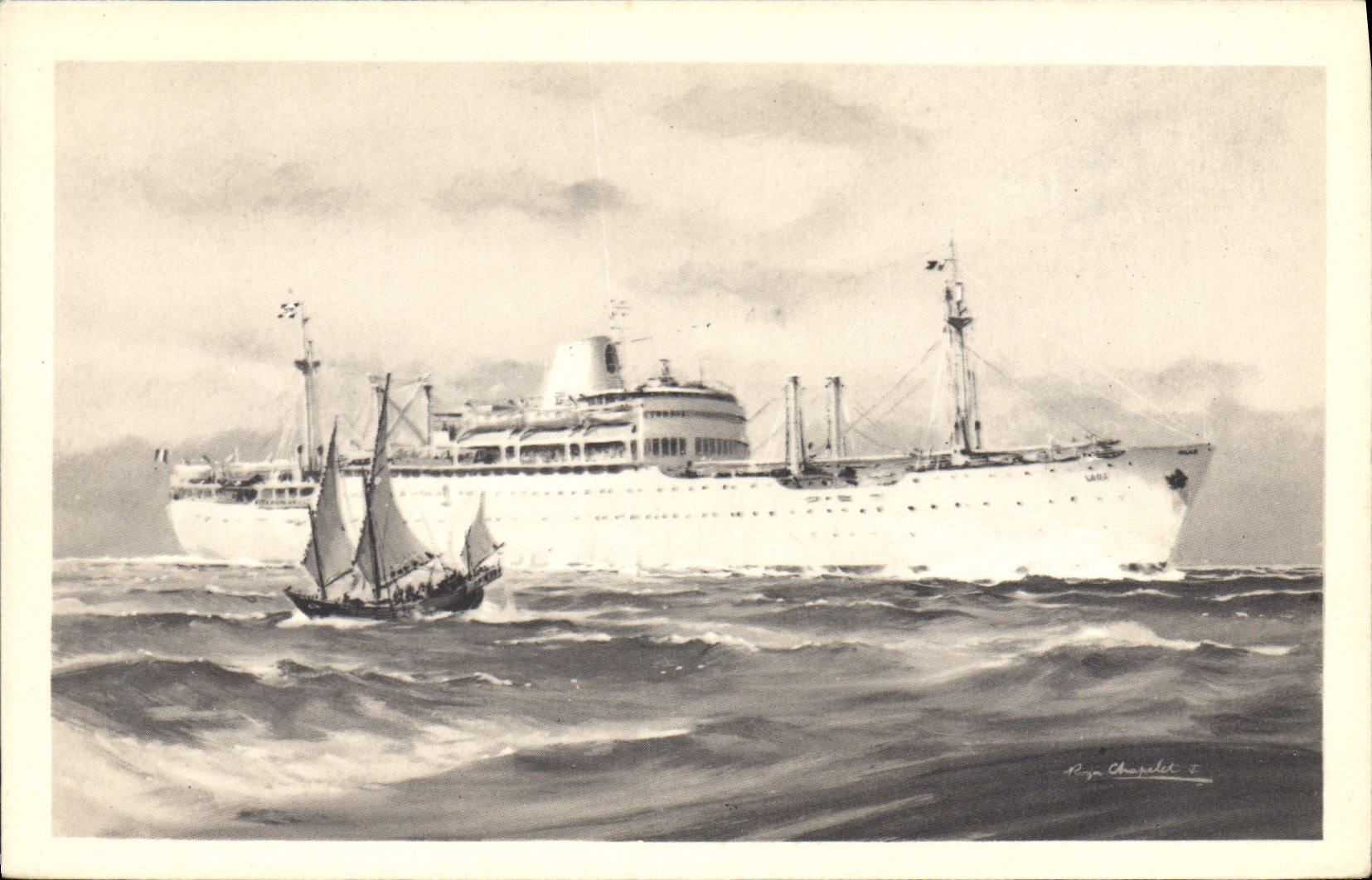 CPA Bateau Paquebot Compagnie des Messageries Maritimes Laos