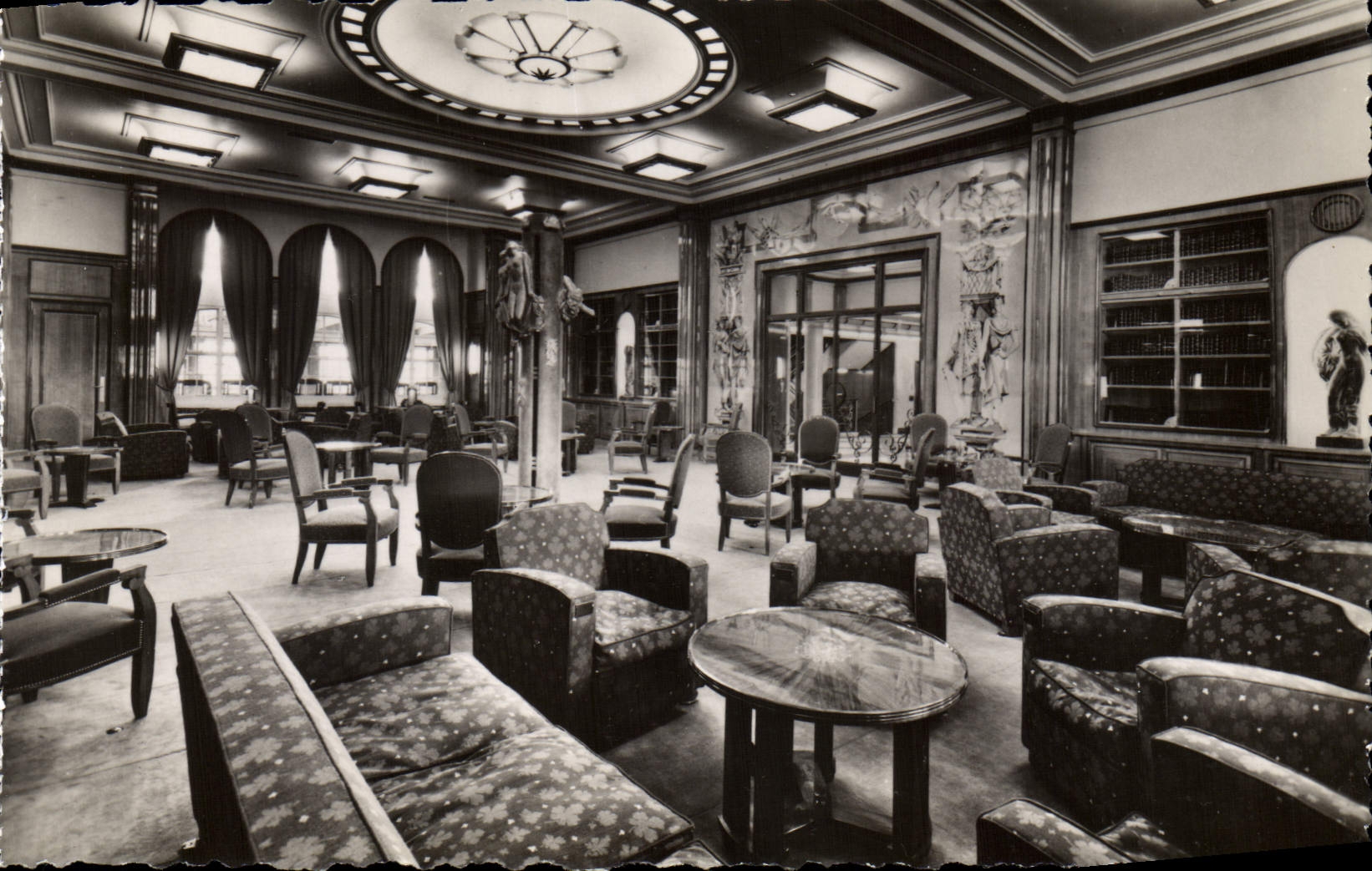 Modern Postcard Boat Steamer Freedom Living room Library of 1st class