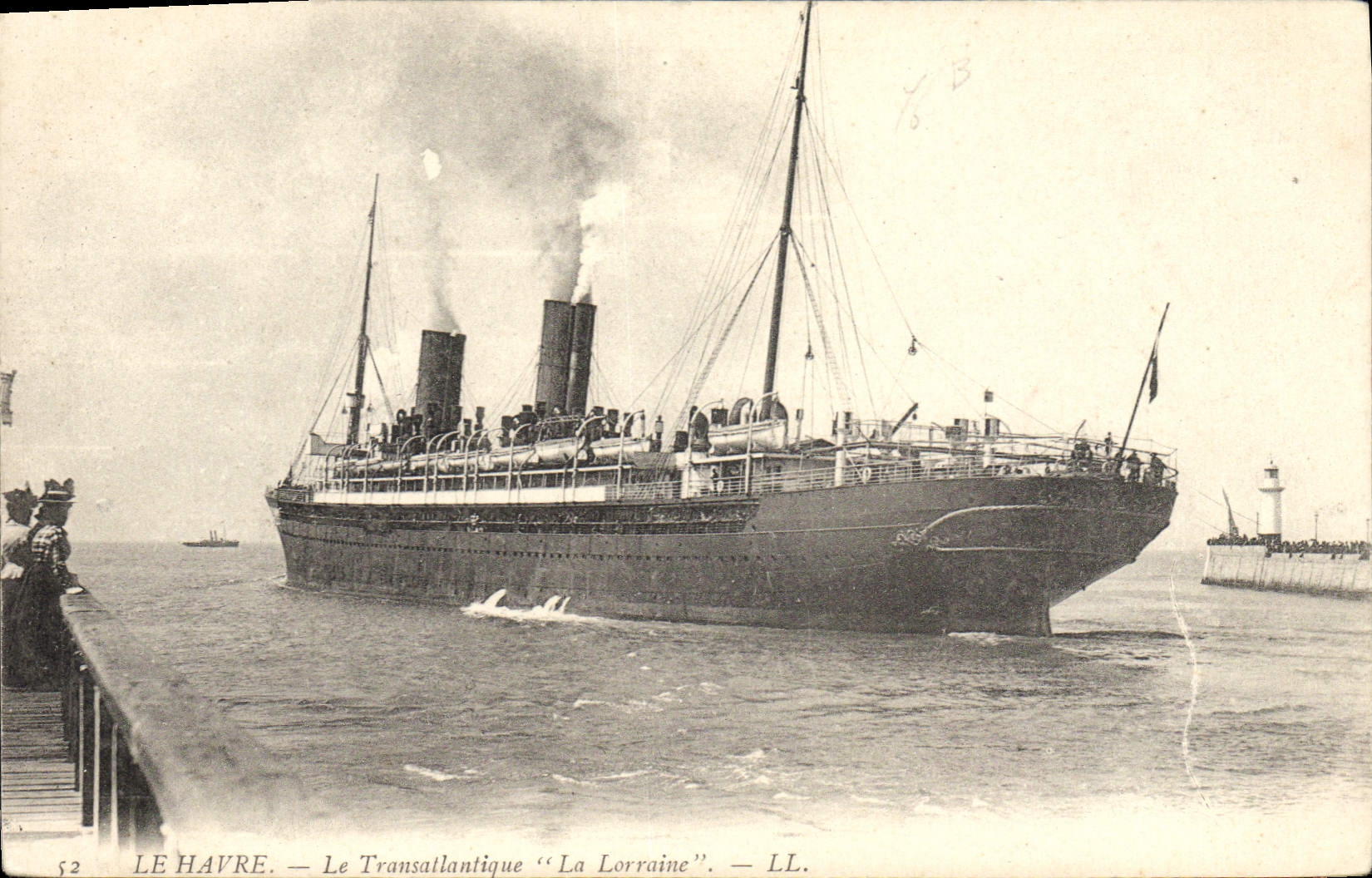 CPA Bateau Paquebot Transatlantique La Lorraine Le Havre