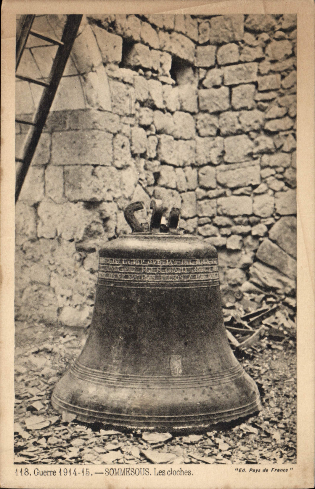 Vintage Postcard Sommesous Bell bells
